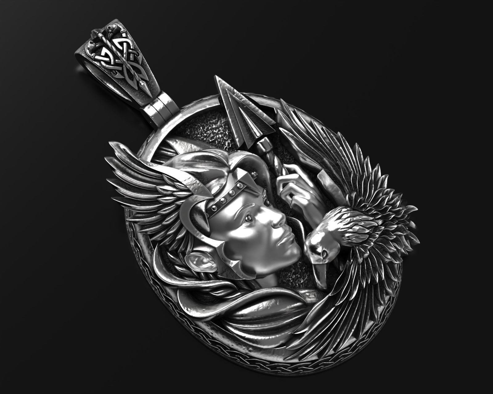 Valkyrie pendant 3D print model_2