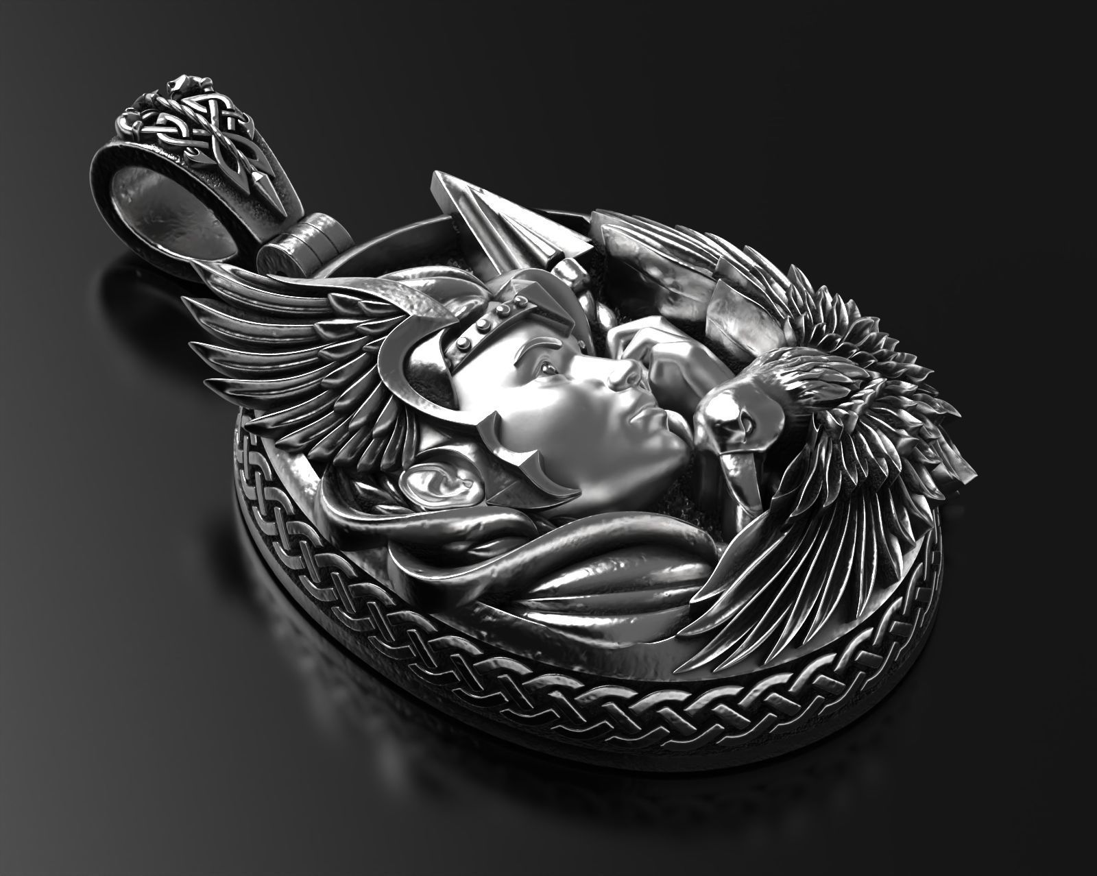 Valkyrie pendant 3D print model_3