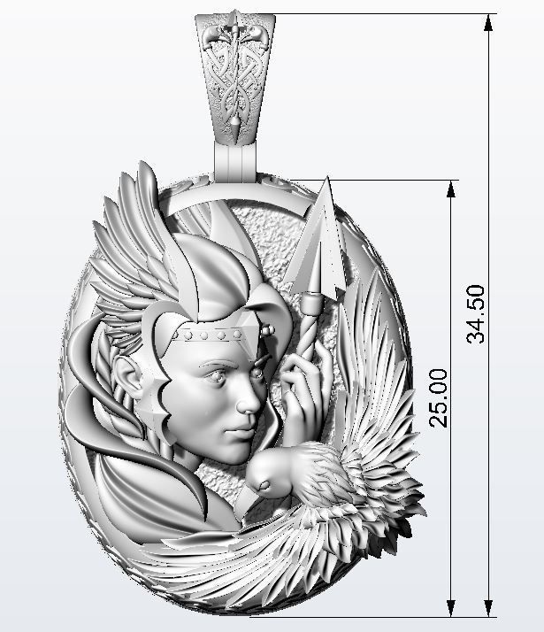 Valkyrie pendant 3D print model_10