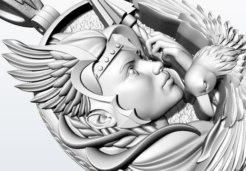 Valkyrie pendant 3D print model_13