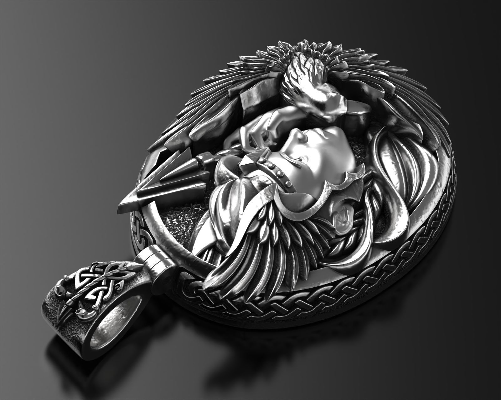 Valkyrie pendant 3D print model_6