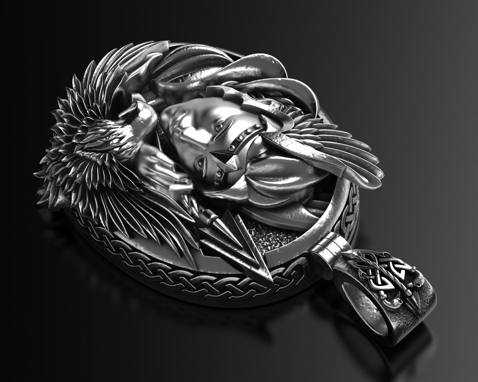 Valkyrie pendant 3D print model_5