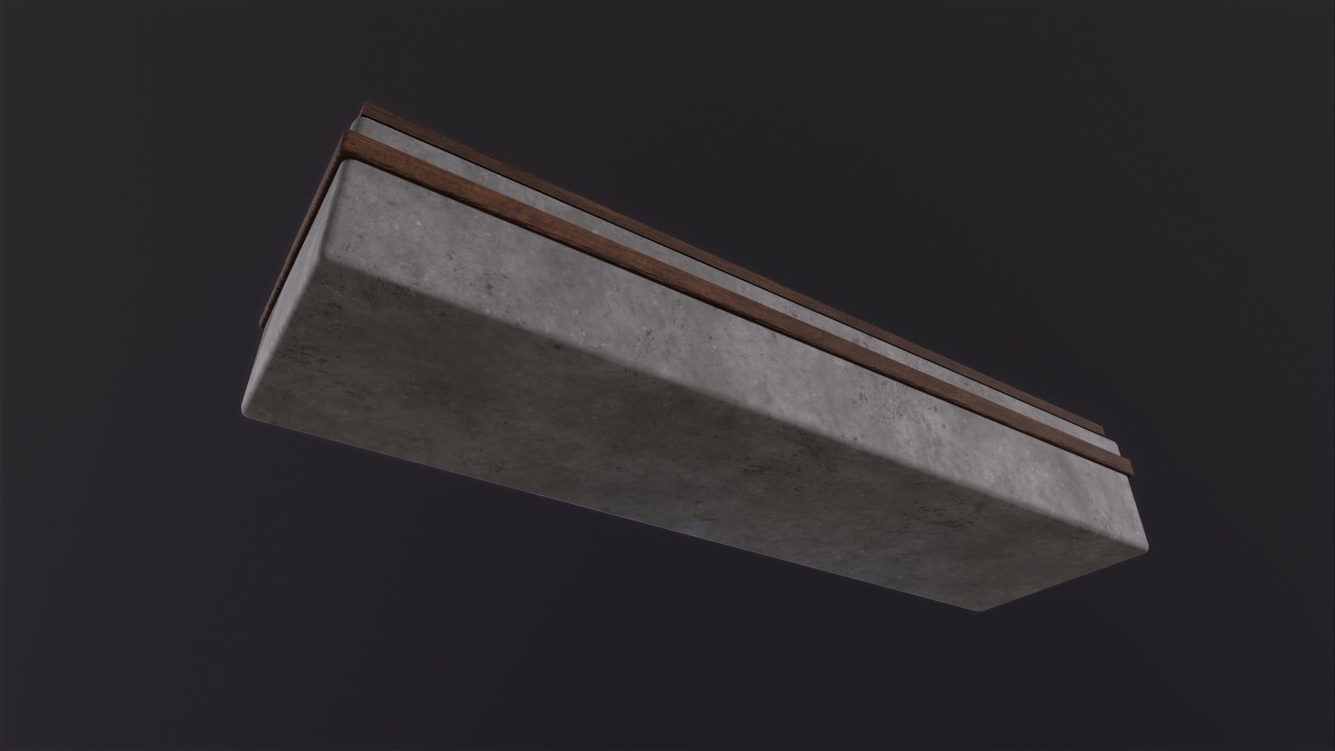 Worn Wooden Bench Block 3D Model Low-poly 3D model_5