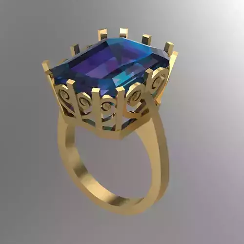 Blue Diamond Ring Jewellery for Women 3D print model