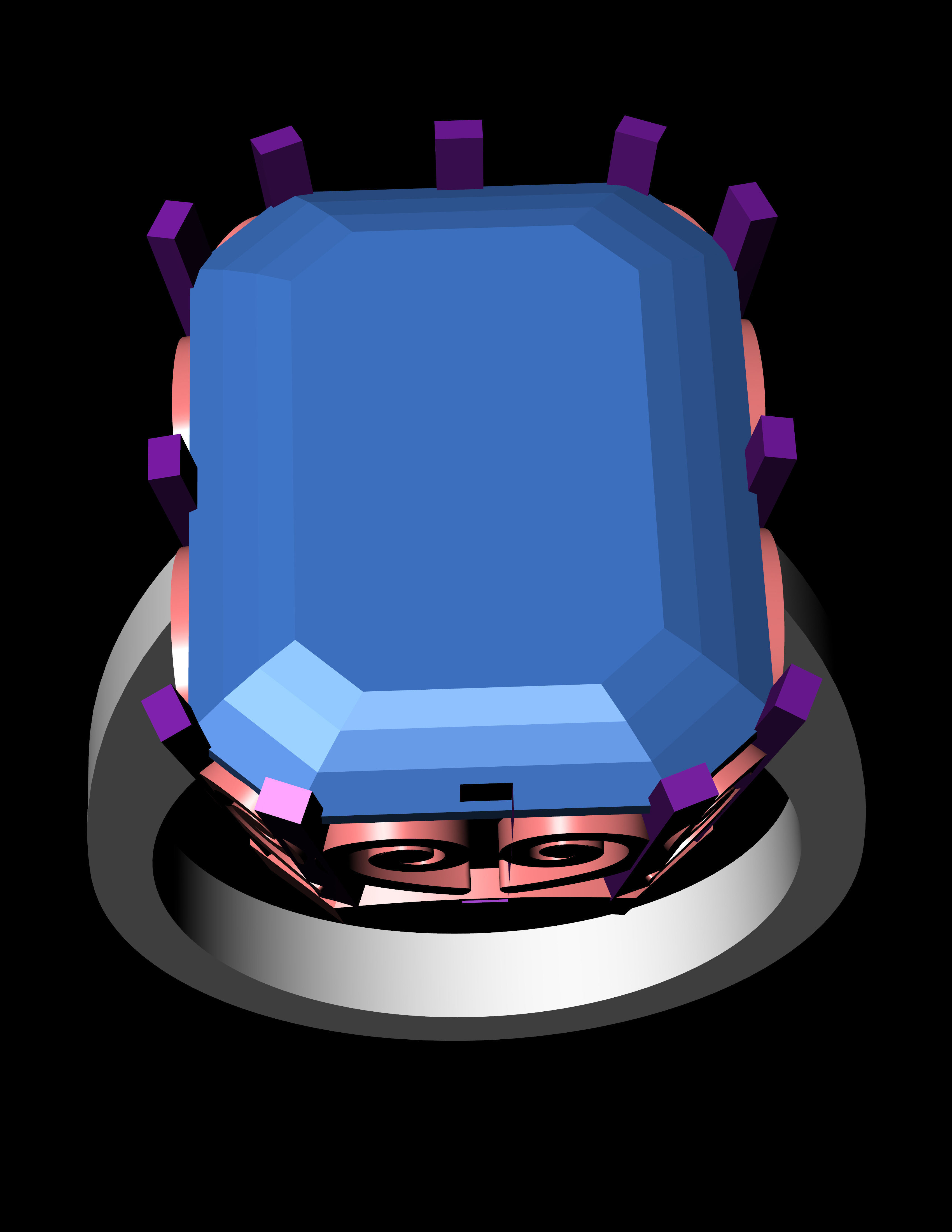 Blue Diamond Ring Jewellery for Women 3D print model 3D print model_4