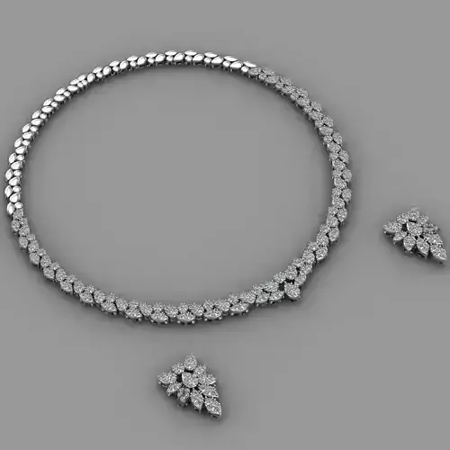 Diamond Necklace Set 3D print model