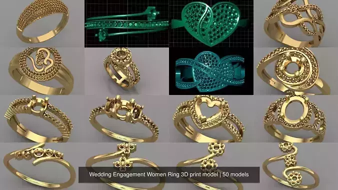 Wedding Engagement Women Ring 3D print model