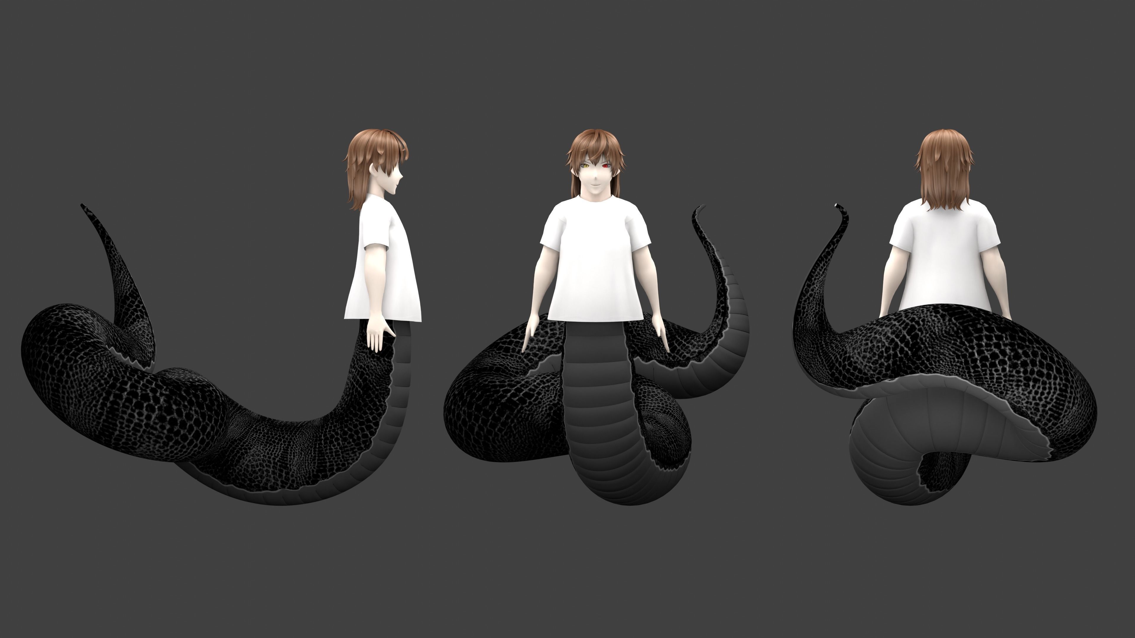 3D ANIME SNAKE BOY VRCHAT AVATAR 3D model_1