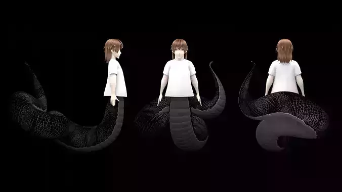 3D ANIME SNAKE BOY VRCHAT AVATAR 3D model