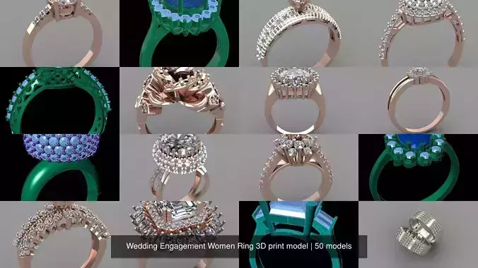Wedding Engagement Women Ring 3D print model 3D Model Collection