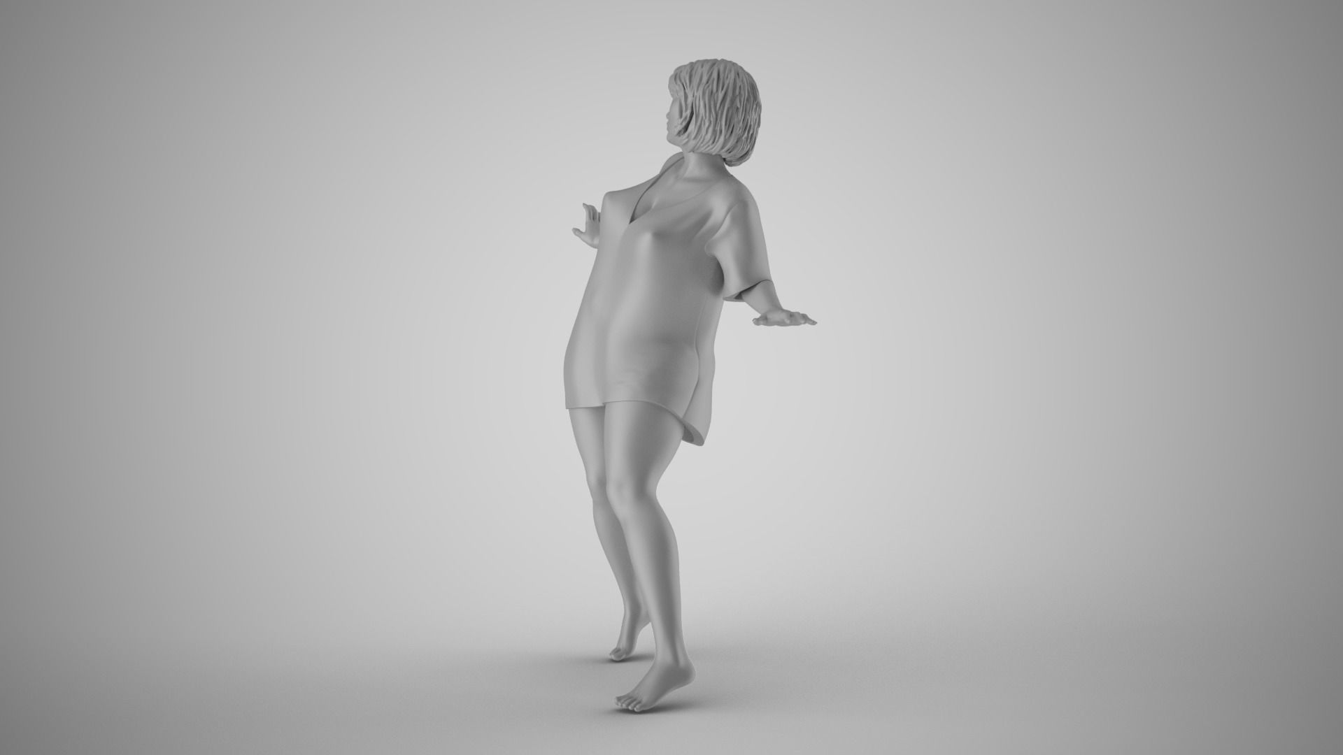 Startle Girl 3D print model_1
