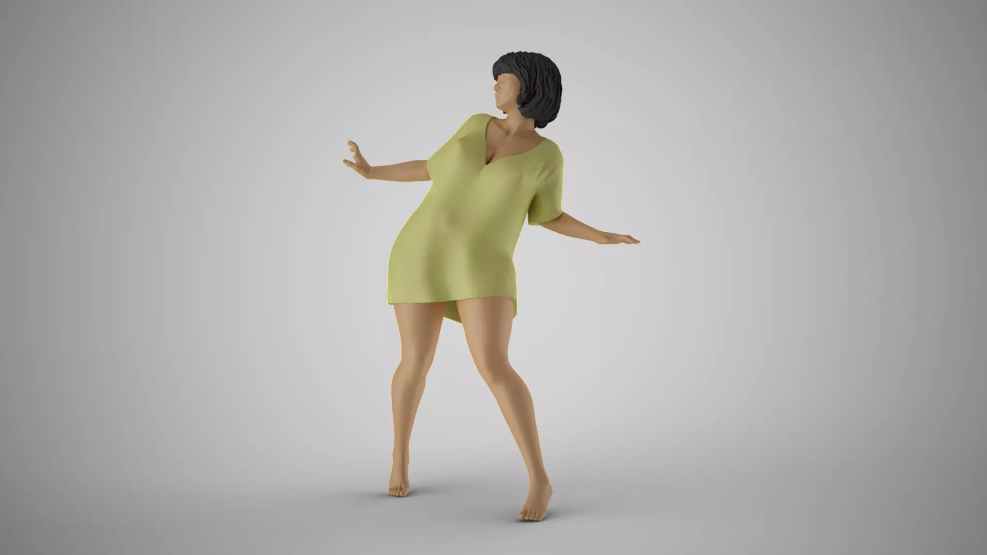Startle Girl 3D print model_0