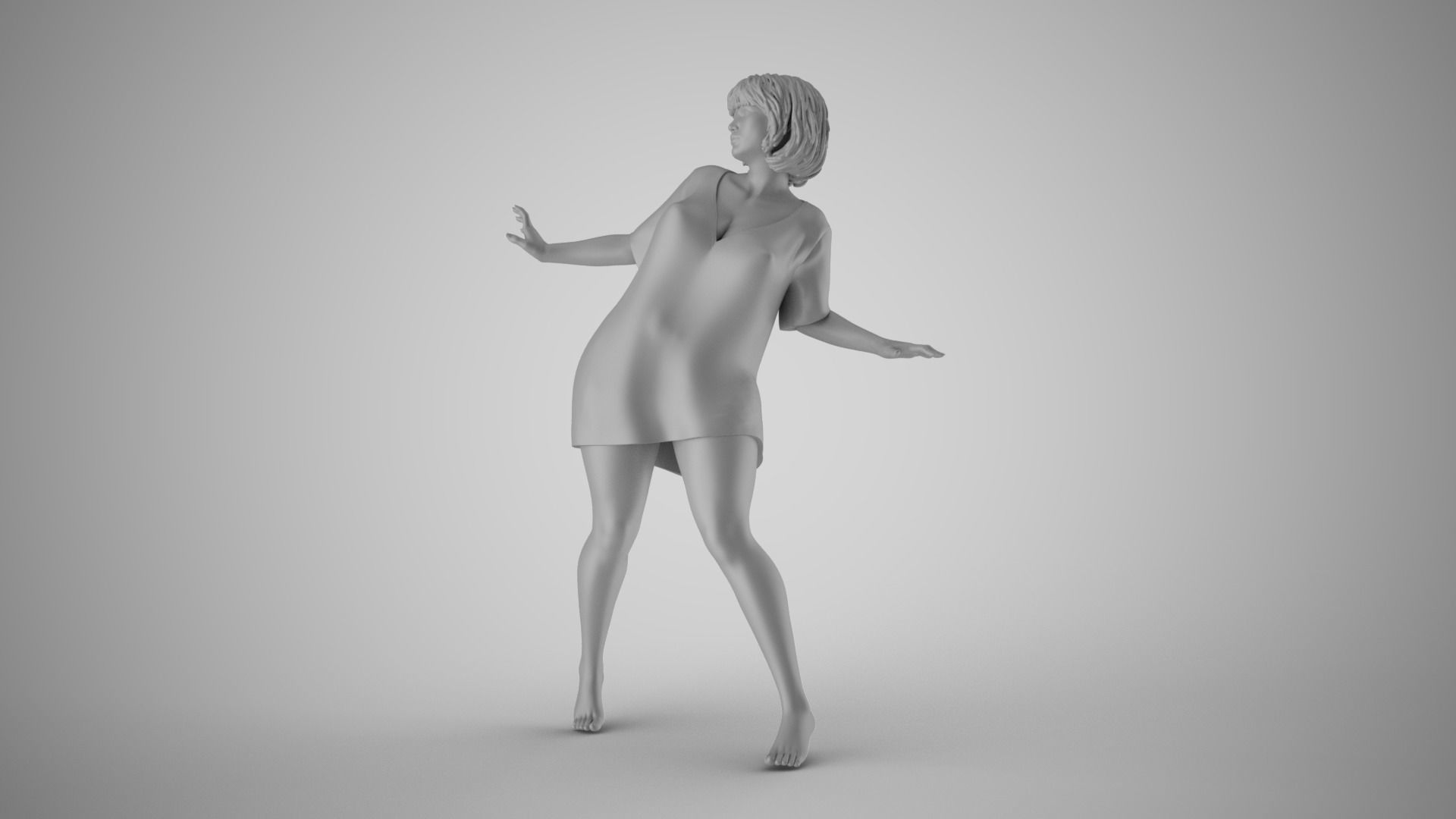 Startle Girl 3D print model_2