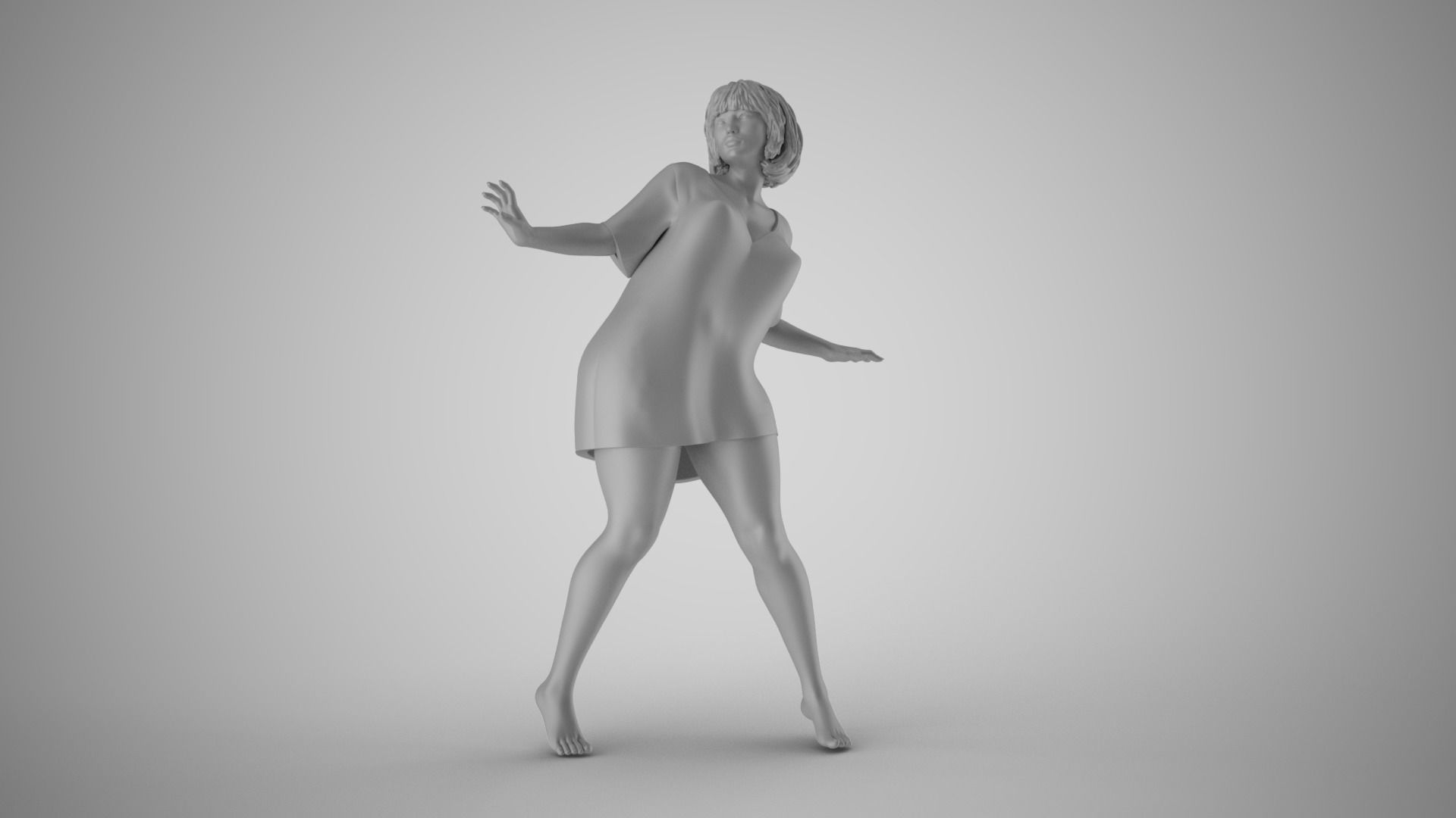 Startle Girl 3D print model_3