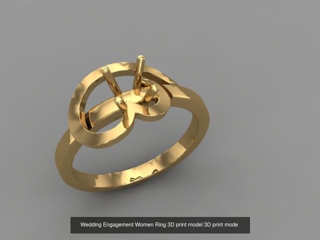 Wedding Engagement Women Rings 3D print model 3D Model Collection_81