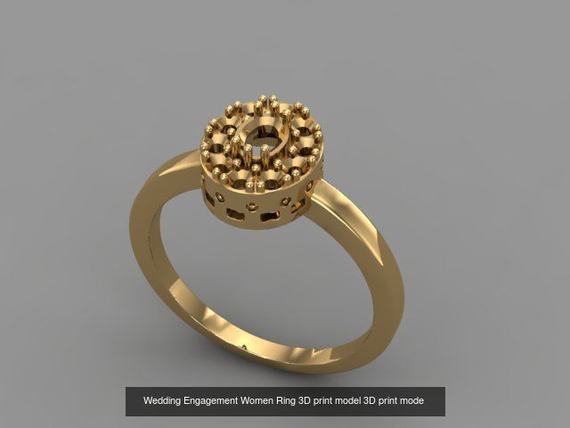 Wedding Engagement Women Rings 3D print model 3D Model Collection_75