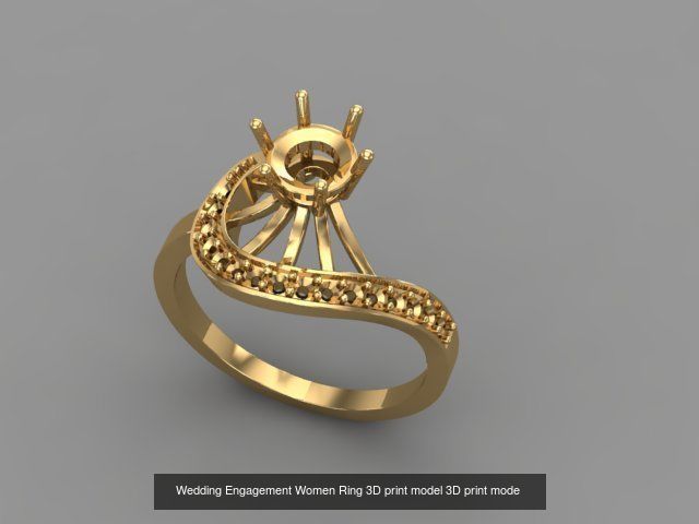 Wedding Engagement Women Rings 3D print model 3D Model Collection_83