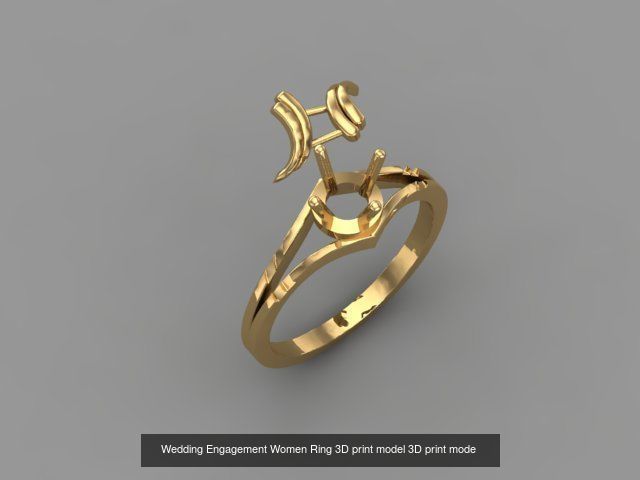 Wedding Engagement Women Rings 3D print model 3D Model Collection_86