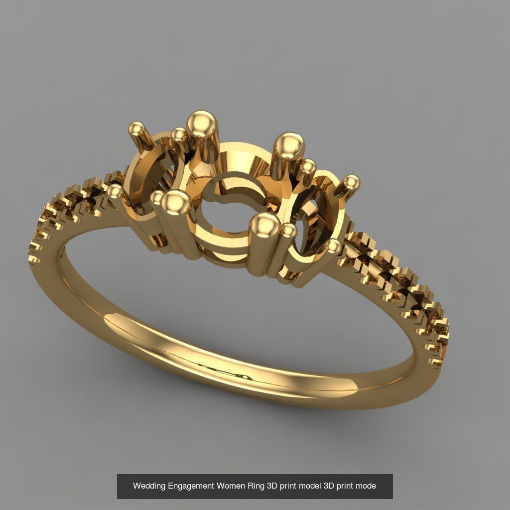 Wedding Engagement Women Rings 3D print model 3D Model Collection_17