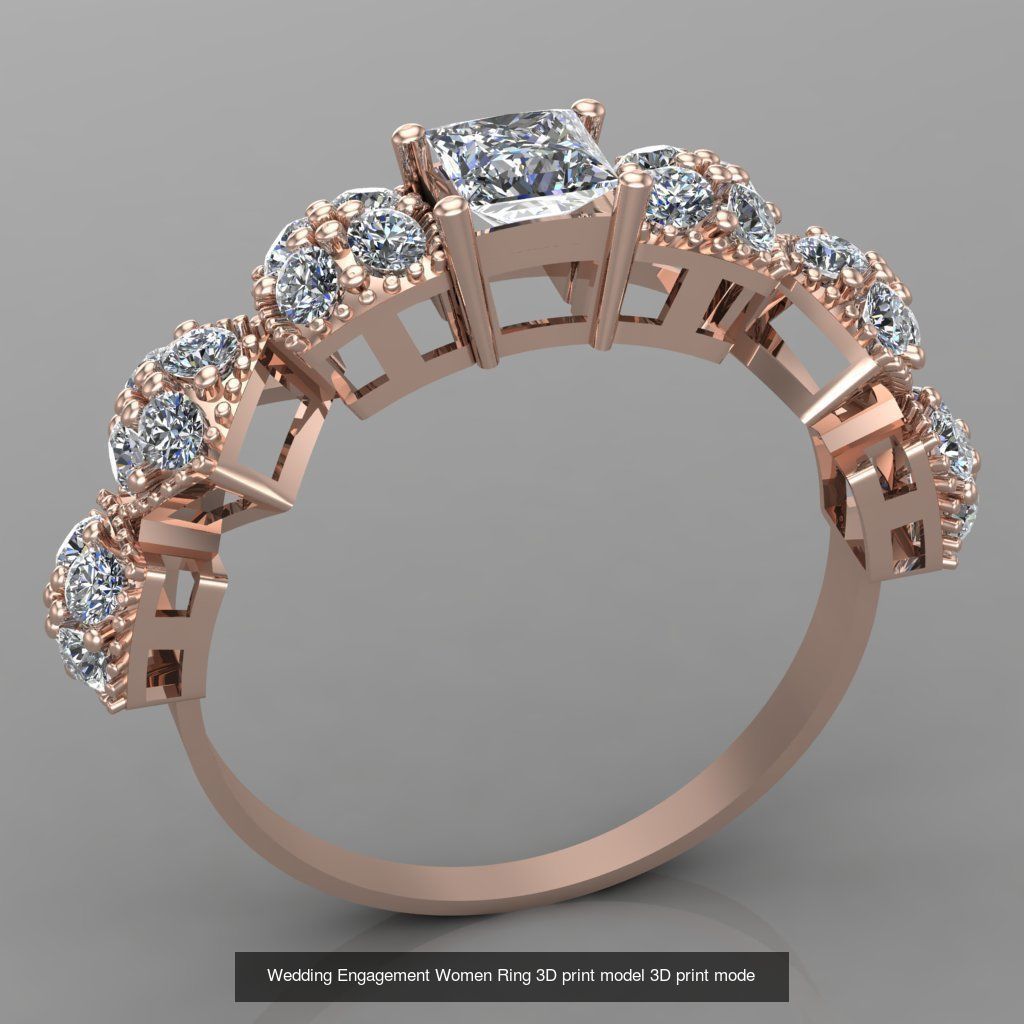 Wedding Engagement Women Rings 3D print model 3D Model Collection_50