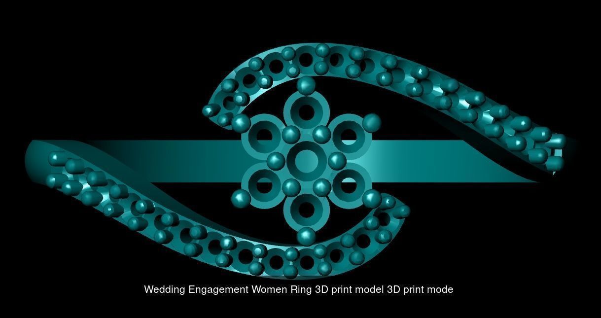 Wedding Engagement Women Rings 3D print model 3D Model Collection_63