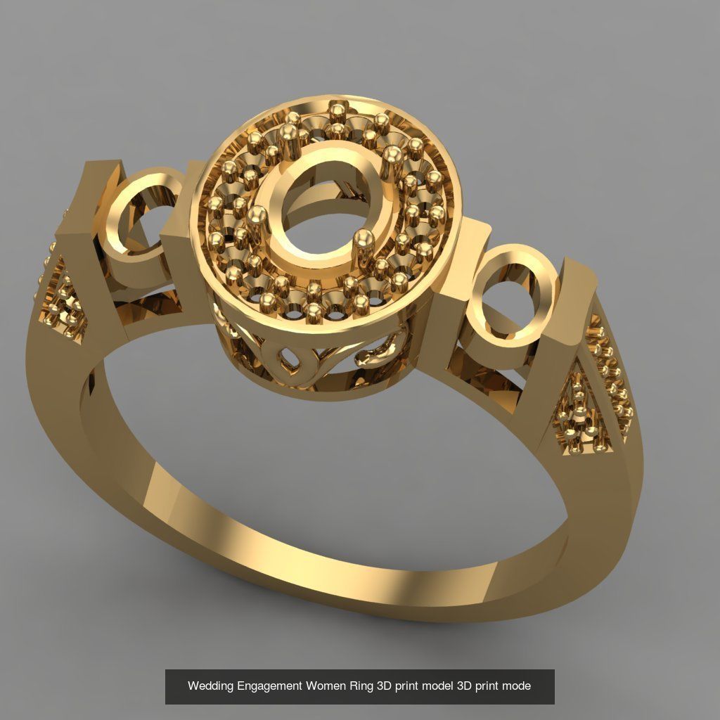Wedding Engagement Women Rings 3D print model 3D Model Collection_27