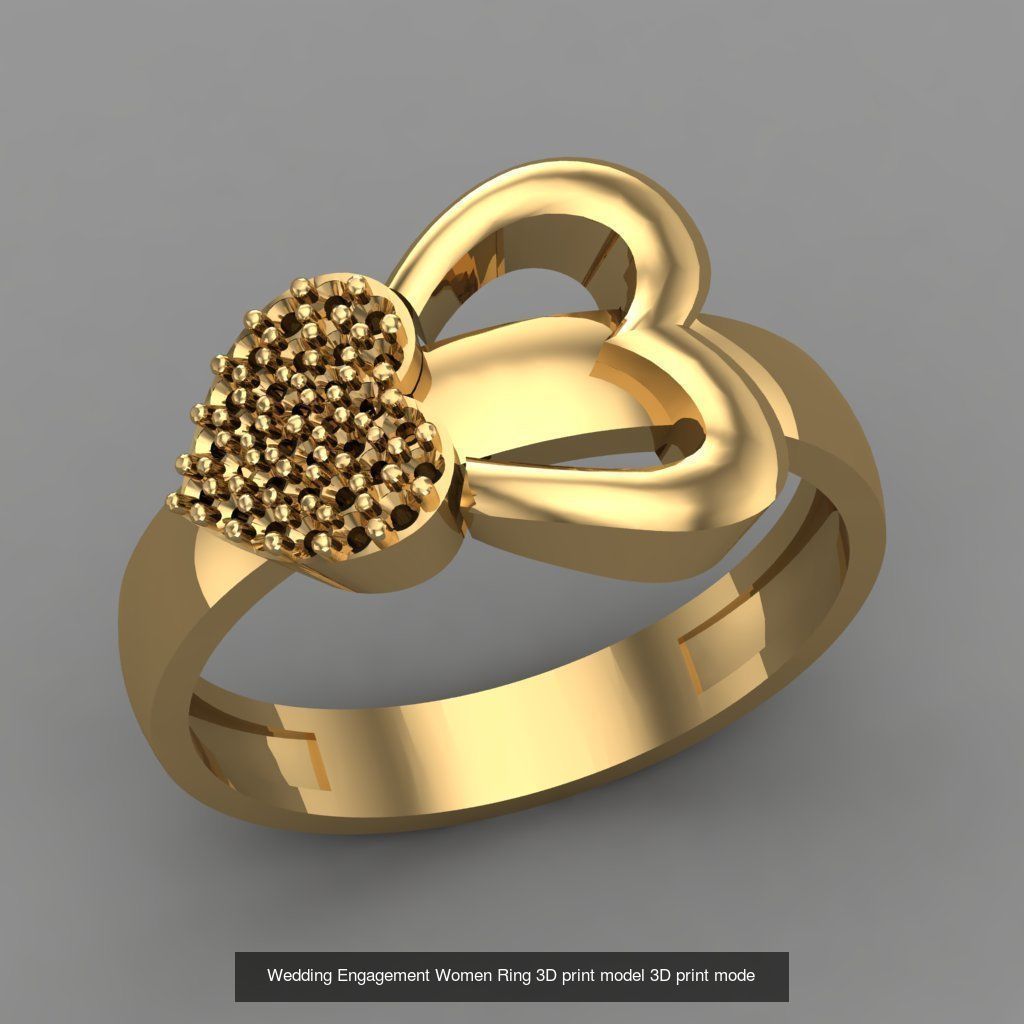 Wedding Engagement Women Rings 3D print model 3D Model Collection_33