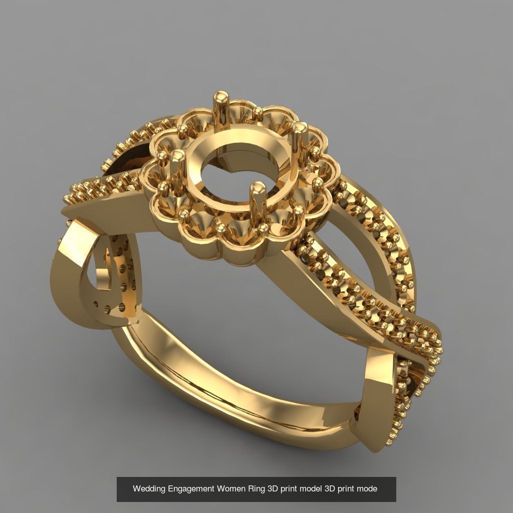 Wedding Engagement Women Rings 3D print model 3D Model Collection_104