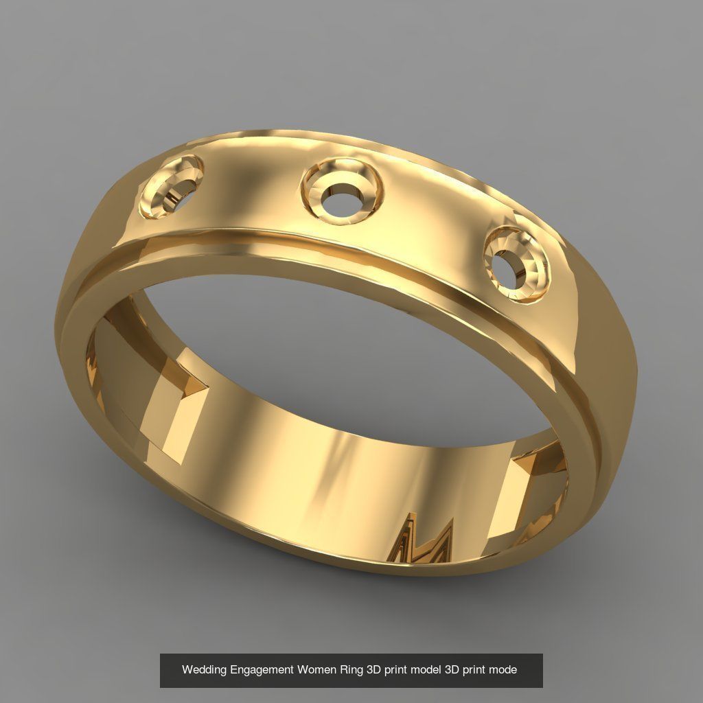 Wedding Engagement Women Rings 3D print model 3D Model Collection_91