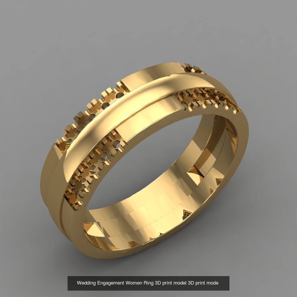 Wedding Engagement Women Rings 3D print model 3D Model Collection_98