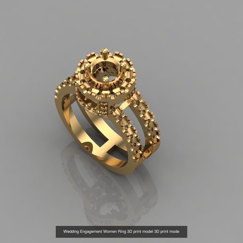 Wedding Engagement Women Rings 3D print model 3D Model Collection_13