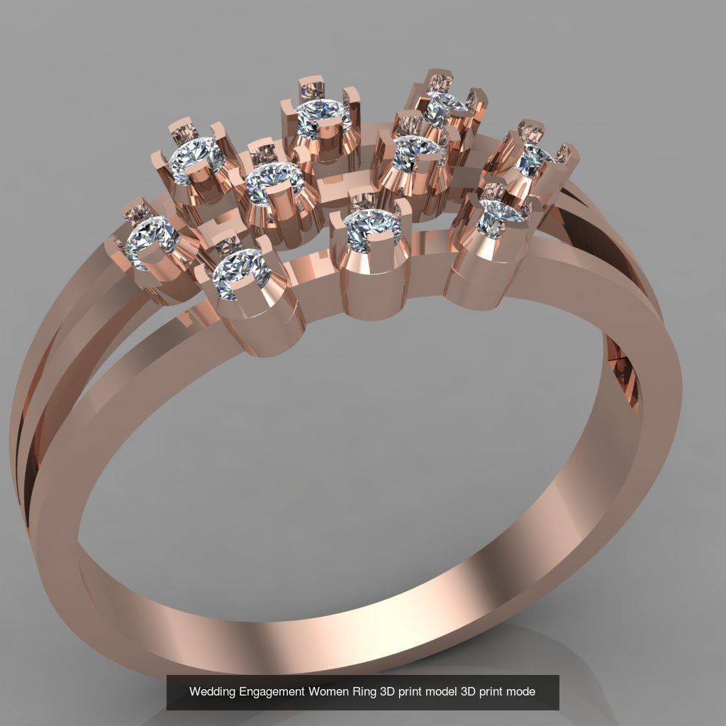 Wedding Engagement Women Rings 3D print model 3D Model Collection_34