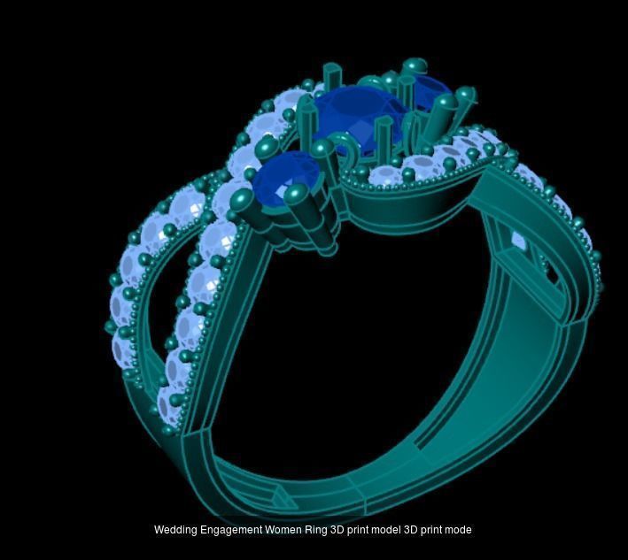 Wedding Engagement Women Rings 3D print model 3D Model Collection_47