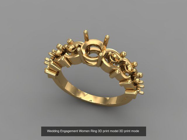 Wedding Engagement Women Rings 3D print model 3D Model Collection_67