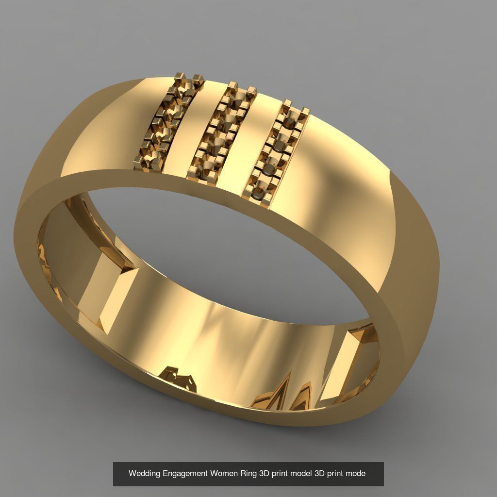 Wedding Engagement Women Rings 3D print model 3D Model Collection_88