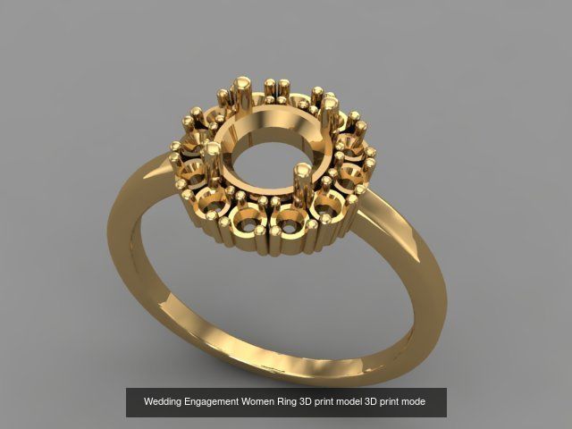Wedding Engagement Women Rings 3D print model 3D Model Collection_74