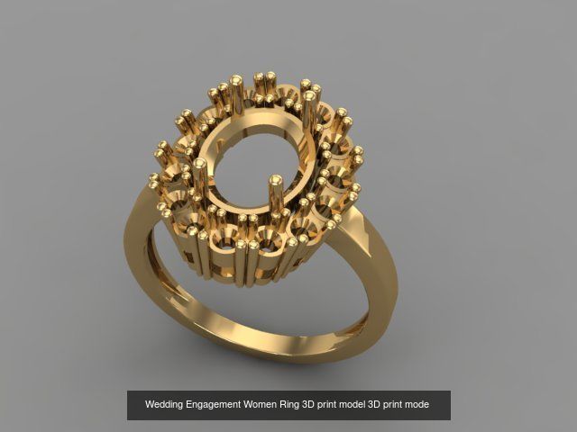 Wedding Engagement Women Rings 3D print model 3D Model Collection_70