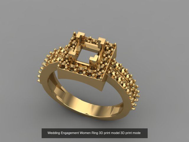 Wedding Engagement Women Rings 3D print model 3D Model Collection_72