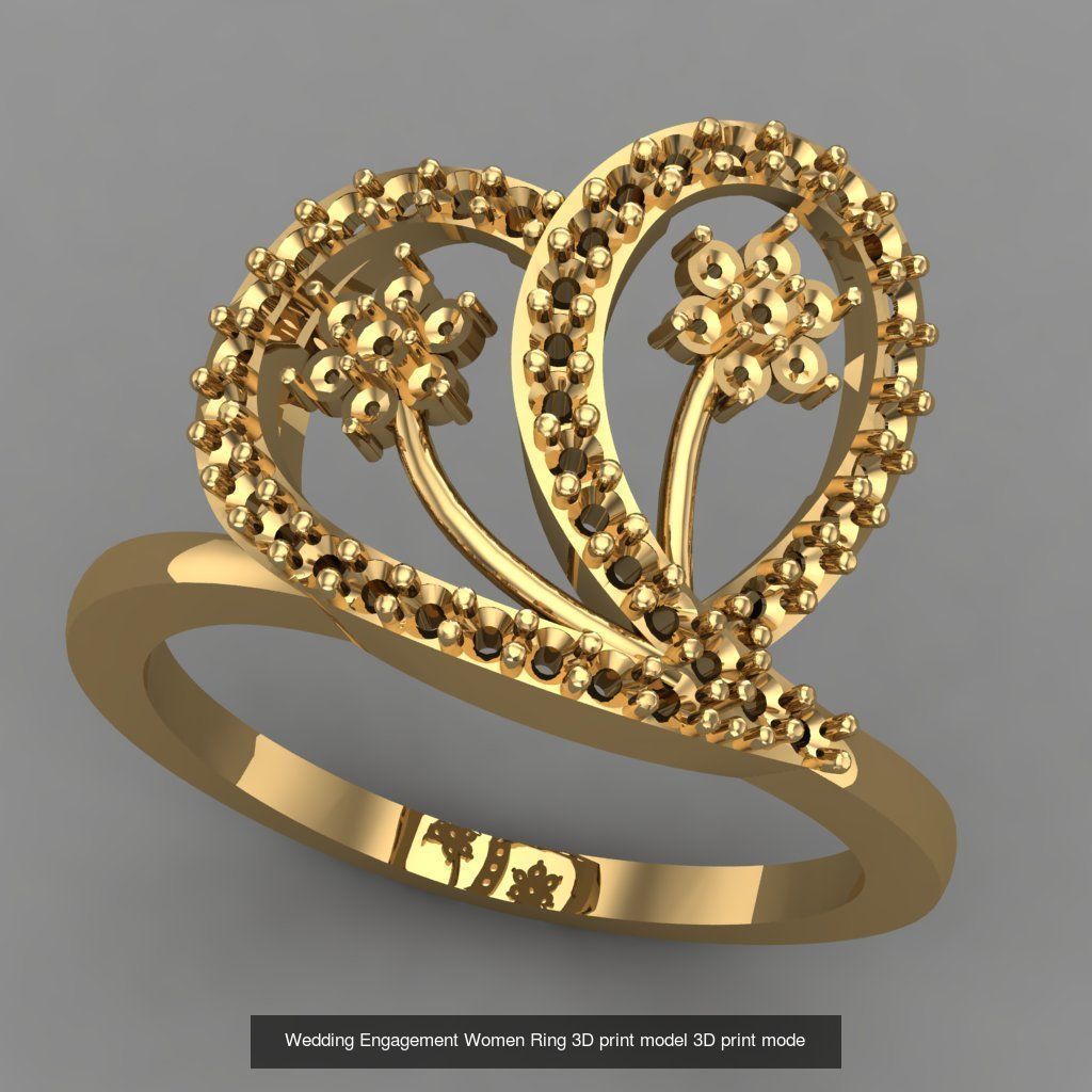 Wedding Engagement Women Rings 3D print model 3D Model Collection_28