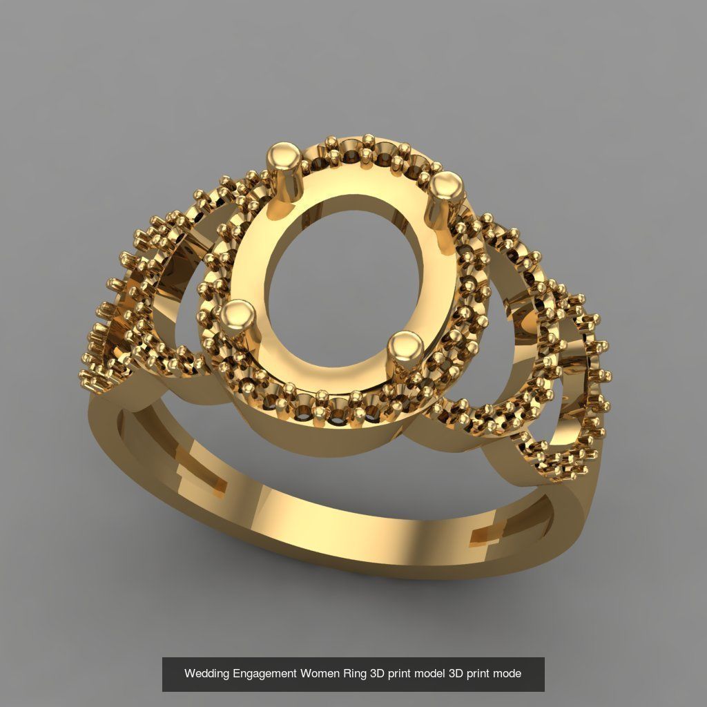 Wedding Engagement Women Rings 3D print model 3D Model Collection_19