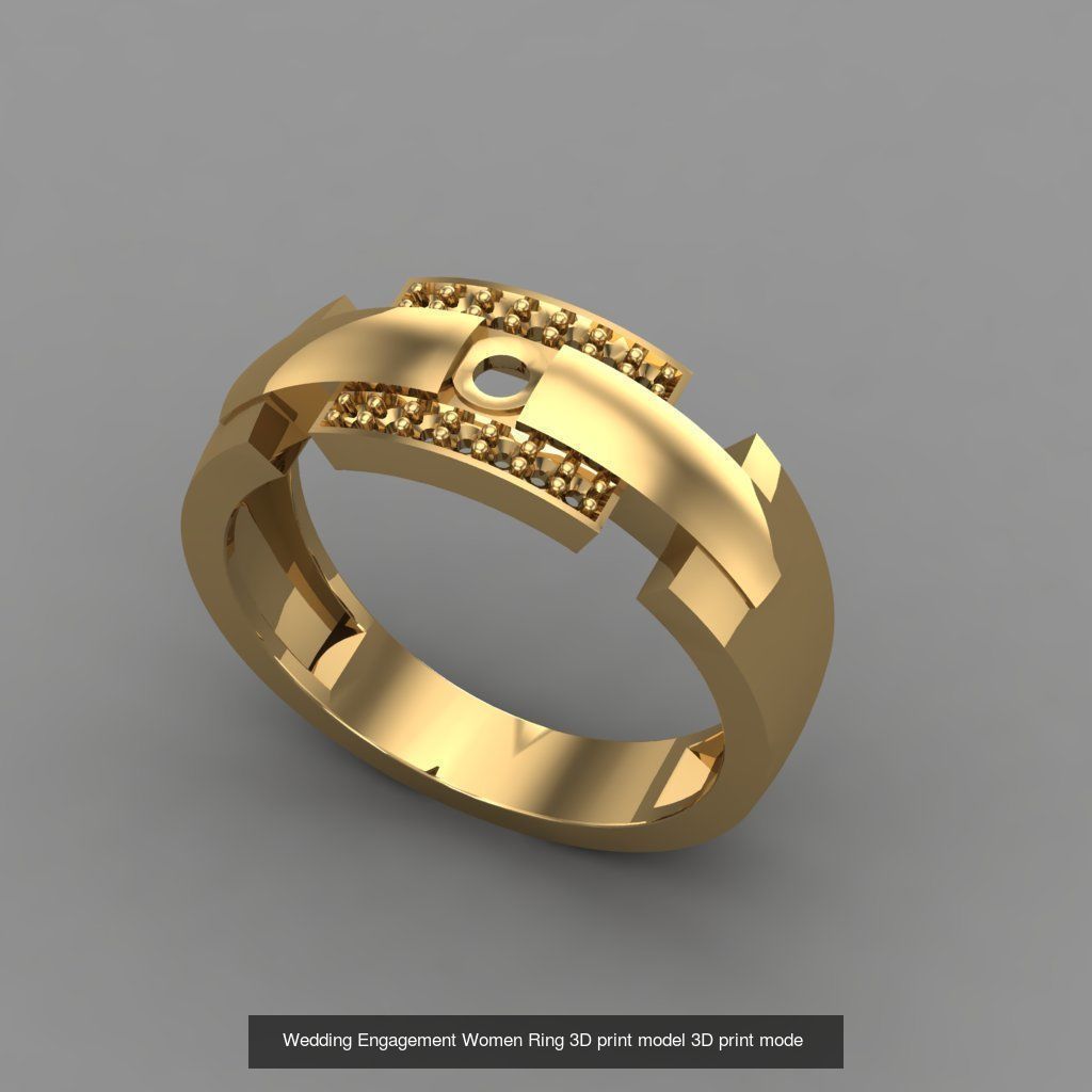 Wedding Engagement Women Rings 3D print model 3D Model Collection_105