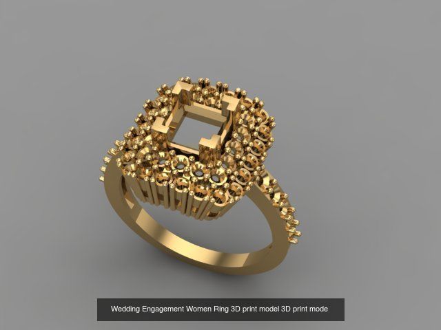 Wedding Engagement Women Rings 3D print model 3D Model Collection_76