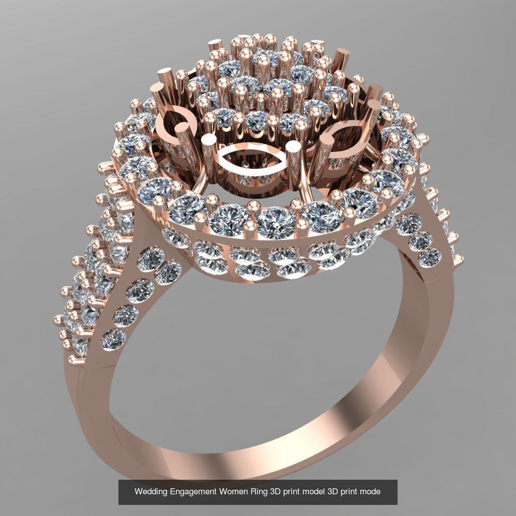 Wedding Engagement Women Rings 3D print model 3D Model Collection_35