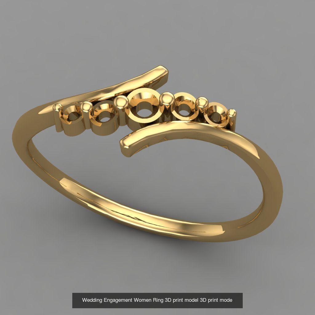 Wedding Engagement Women Rings 3D print model 3D Model Collection_20