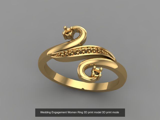 Wedding Engagement Women Rings 3D print model 3D Model Collection_62