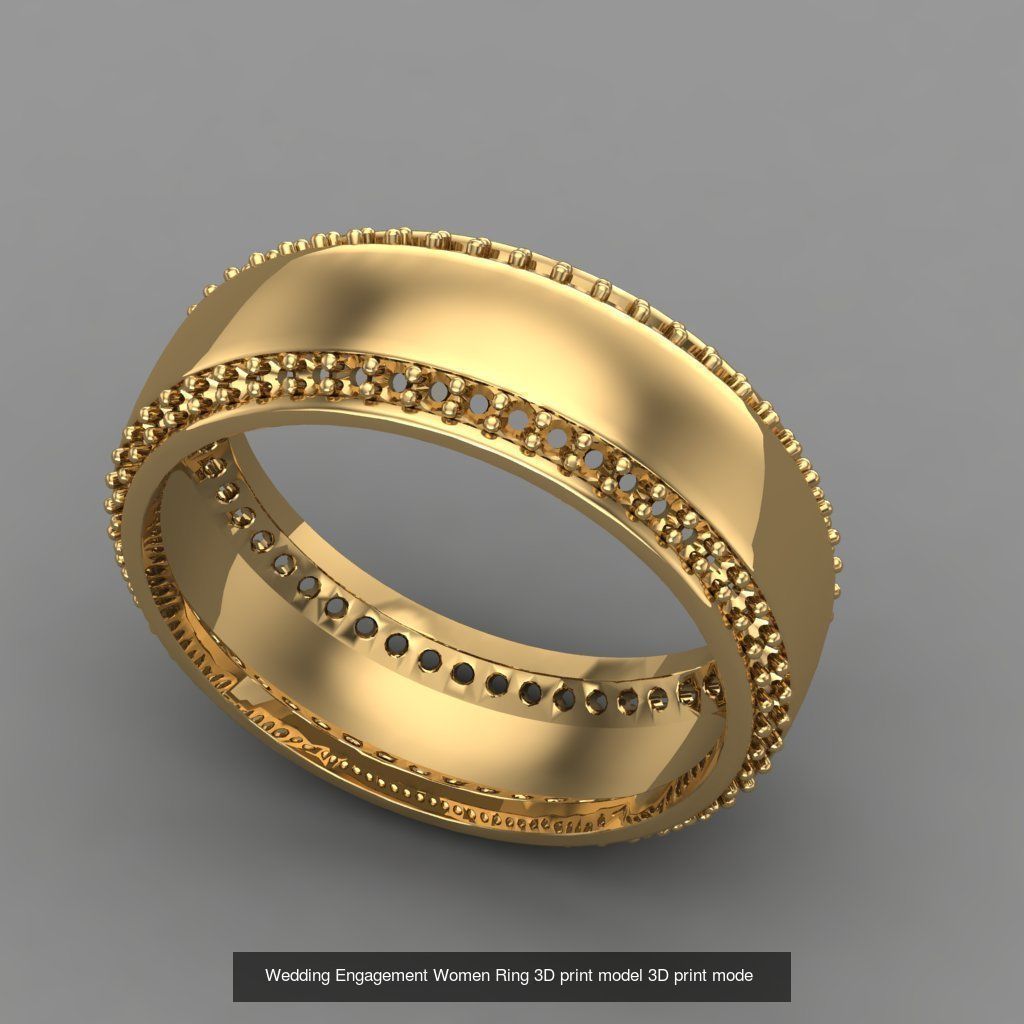 Wedding Engagement Women Rings 3D print model 3D Model Collection_94