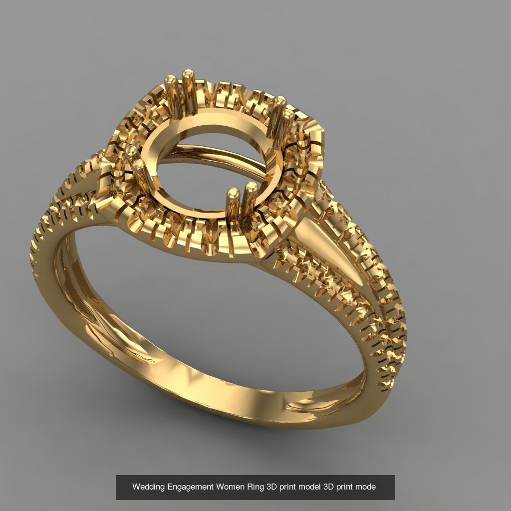Wedding Engagement Women Rings 3D print model 3D Model Collection_87