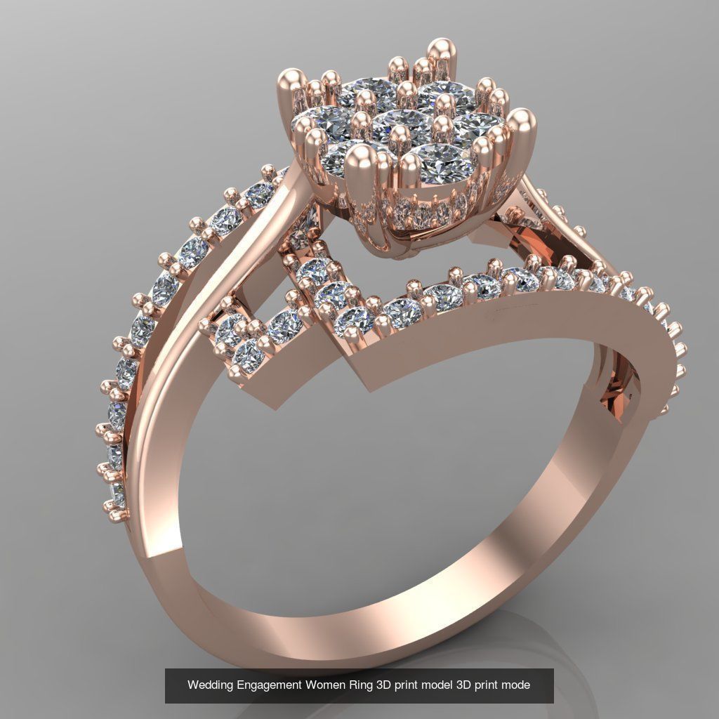 Wedding Engagement Women Rings 3D print model 3D Model Collection_38