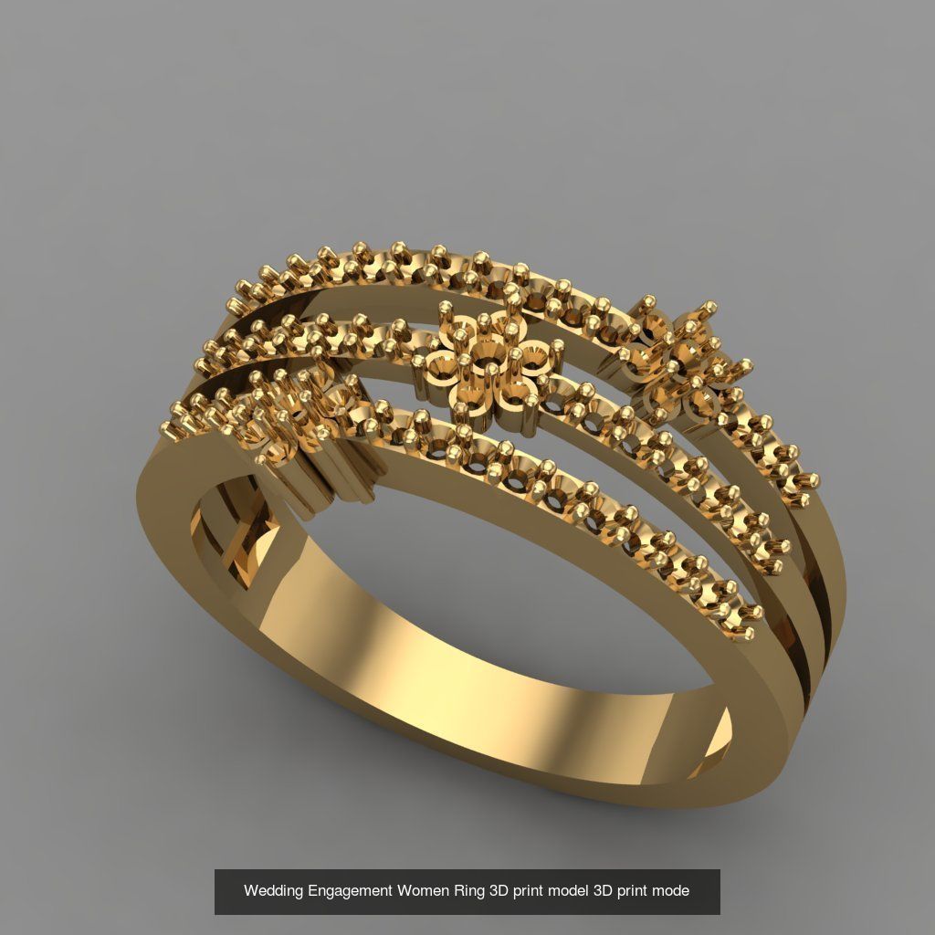 Wedding Engagement Women Rings 3D print model 3D Model Collection_31