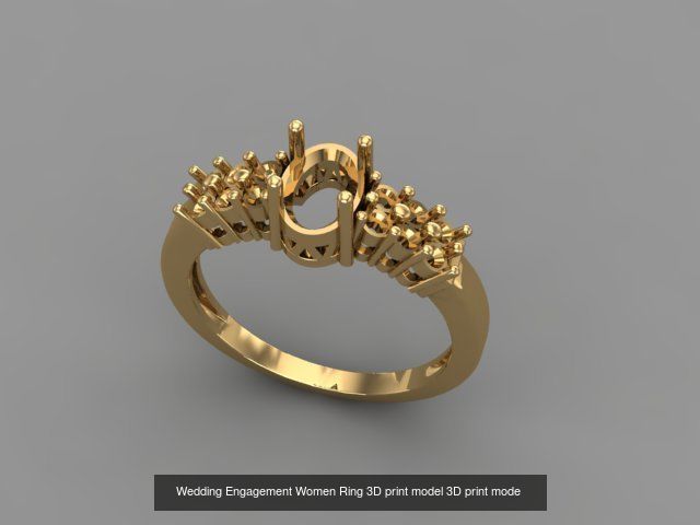 Wedding Engagement Women Rings 3D print model 3D Model Collection_73